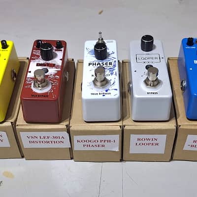 Lot Of 5 New Mini Pedals *Delay Distortion Phaser Looper Bluesy* image 2