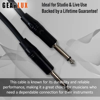 Gearlux 10-Foot Instrument Cable, Straight-Straight, Black - 3 Pack image 3