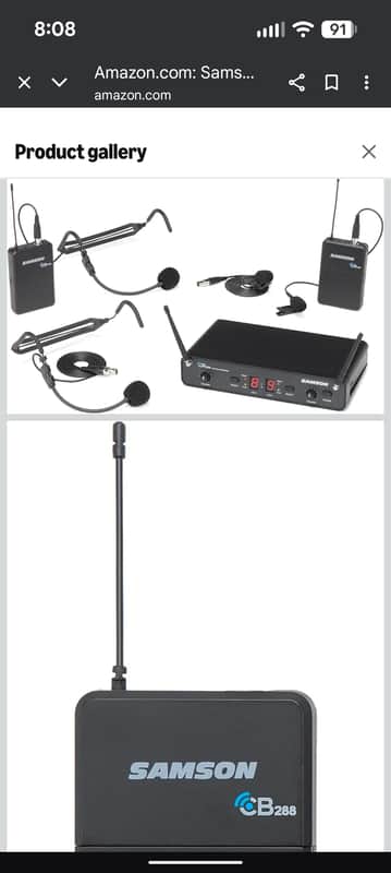 Samson Concert 288 All-In-One Dual-Channel UHF Wireless Dual Lavalier Mic System - H Band (470-518 MHz) 2010s - Black image 1