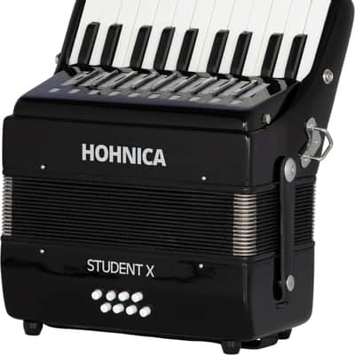 Hohnica 8 Bass Student X Piano Accordion - Black (STUX) image 3