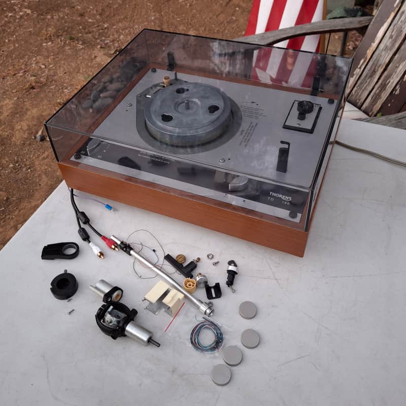 Thorens TD145, PARTS OR RESTORE, Beautiful Plinth & Dustcover, Motor Works Perfectly Super Clean, $599 Shipped!