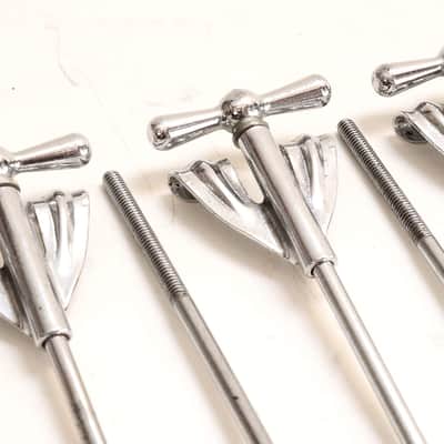 (10) Ludwig Tension Rods (T Rods) & Claws for Pioneer Club Date Bass Drum, Original Brass Washers - 1960s / INSPECTED & TESTED image 9