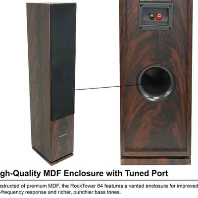 (1) Rockville RockTower 64D Dark Wood Home Audio Tower Speaker Passive 4 Ohm image 5
