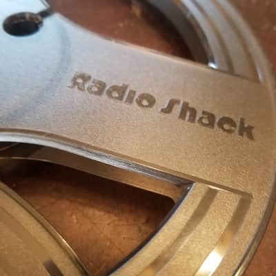 Radio Shack pair 7" R2R tape reels 1/4" magnetic tape take up supply USA made 1970s - dark grey plastic image 2