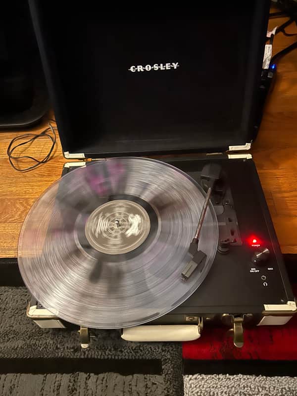 Crosley Suitcase Carrying Turntable-Speaker CR6019A-BK 2014 - Black/Tan w/Power Supply image 1