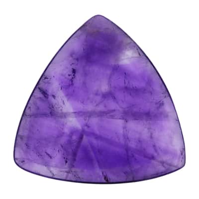 Amethyst Stone Guitar Or Bass Pick - 3.0 mm Ultra Heavy Gauge - 346 Rounded Triangle Shape - Specialty Handmade Gemstone Exotic Plectrum - 1 Pack