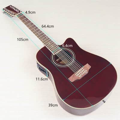 Custom 12 String Acoustic Electric Guitar, Spruce Sapele Body, Mahogany Neck image 3