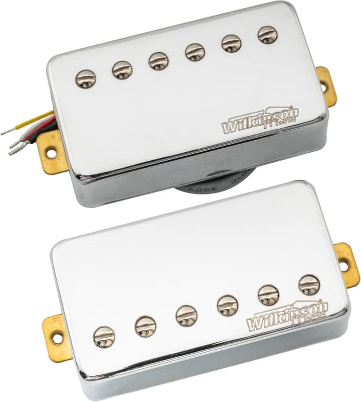 Wilkinson WOCHB Ceramic Guitar Humbucker Pickup Neck Bridge Pickups Set for Les Paul LP SG Style Electric Guitar, Chrome image 1