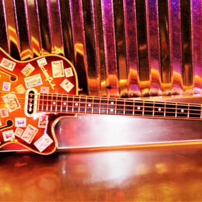 DEFIL MAMBO Bass 1968 Vintage Acoustic Electric like Hofner. By the Artist El Daga. One of a kind. image 2