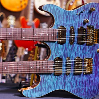 ESP Custom shop Hiend Spec Snapper CTM double Neck  2019 Custom color image 8