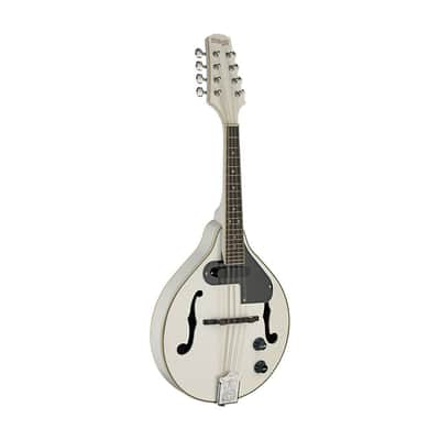 Acoustic-Electric A-Style Mandolin, White + Mini Amp for Headphones image 2