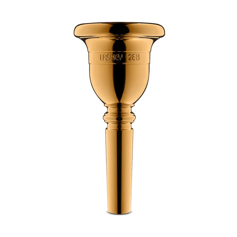 Laskey 28B Classic Tuba Mouthpiece - American Shank, Gold Plate image 1