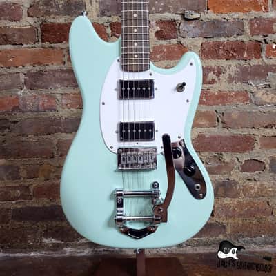 JAKE'd: Squier Mustang  w/ Bigz Style Tremolo, GFS 90-Buckers & More (Surf Green) image 1