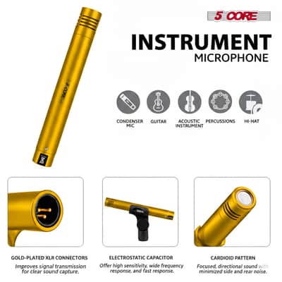 5 Core Conga Mic Snare Tom Set Professional XLR Cardioid Unidirectional Instrument Microphone Kit image 8