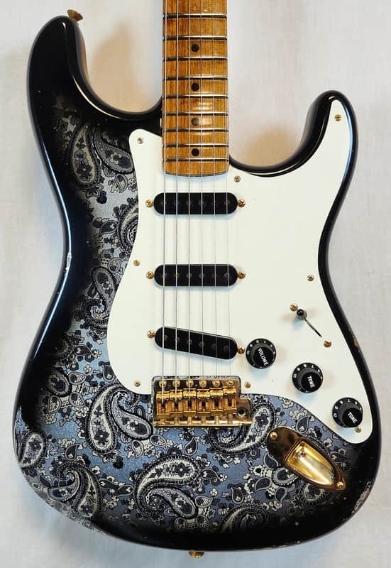 Fender Custom Shop 1957 Stratocaster, Time Machine Series, Heavy Relic, Gold Hardware, Black Paisley, w/HSC image 1
