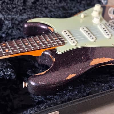 Fender Custom Shop 61 Stratocaster Guitar Heavy Relic 2023 - Super Faded/Aged Magenta Sparkle image 19