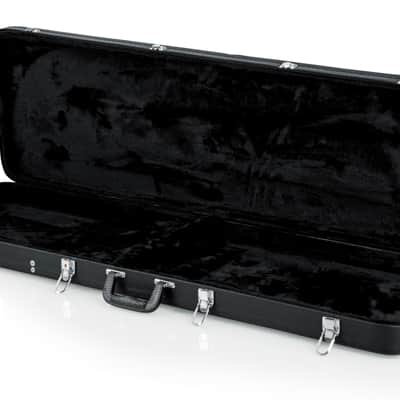Gator Cases Hard-Shell Wood Case for Electric Bass Guitars; Fits Fender Precision/Jazz Bass, & More (GWE-BASS),Black image 2