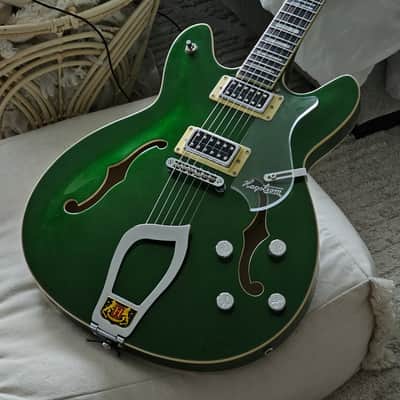 Hagstrom VIKDLXCUS-EDG Viking Deluxe Limited Edition Semi-Hollow 2010s - Emerald Green image 1
