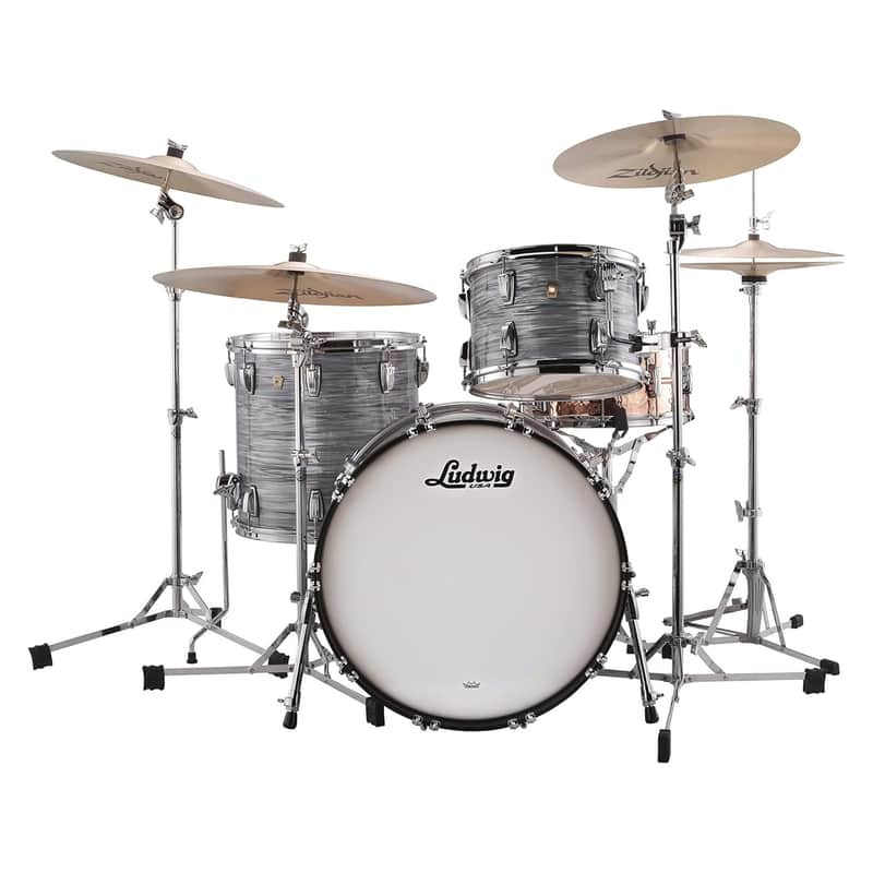 Ludwig Classic Maple Fab 3-pc Shell Pack w/22" Kick - Vintage Blue Oyster image 1