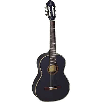 Ortega Guitars R221BK Family Series Spruce Top Nylon String Guitar in Satin Black w/ Gig Bag & Video image 1