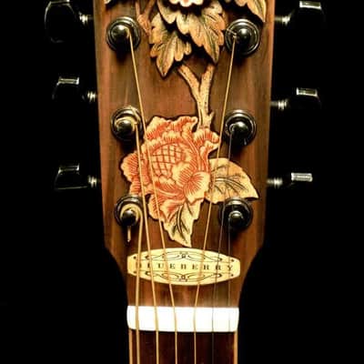 Blueberry Handmade Parlor Guitar Floral Motif image 7