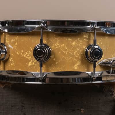 2000s DW 5x14 Collectors White Marine Pearl Snare Drum image 8