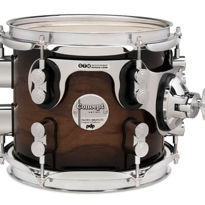 PDP Concept Series Maple Exotic Tom, 7x8W - Walnut to Charcoal Burst (PDCMX0708STWC) image 2