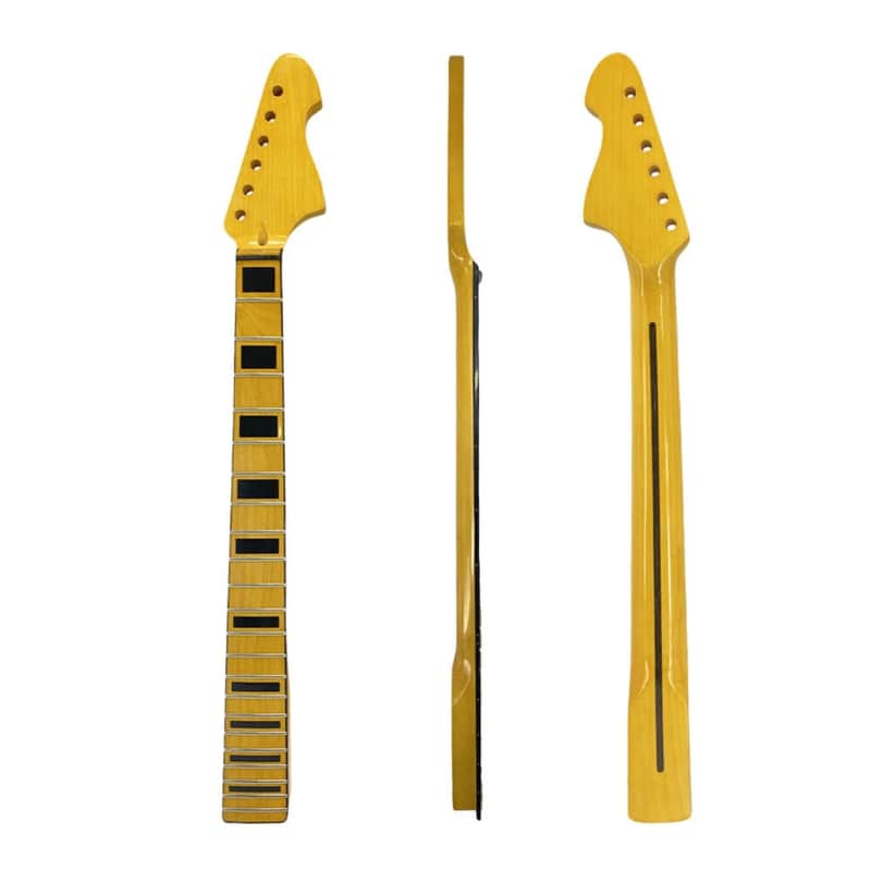 Vintage Yellow Gloss Maple Tele/Strat-Style Guitar Neck, 22 Fret, 25.5" Scale image 1