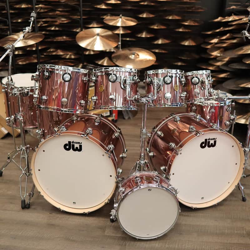 DW Jazz Series Maple/Gum 10-Pc Shell Pack 8/10/12/14/14Sn/16/16Sn/18/22/22 (Rose Copper w/ Chrome Hardware)