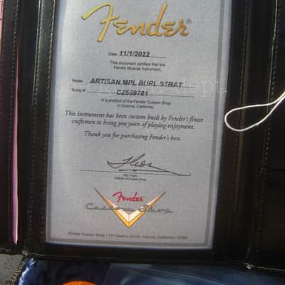 ♚ AS NEW ♚ 2022 Fender CUSTOM SHOP Artisan BURL Maple STRATOCASTER ♚AAAA ♚ EBONY ♚ Handwounds ! image 9