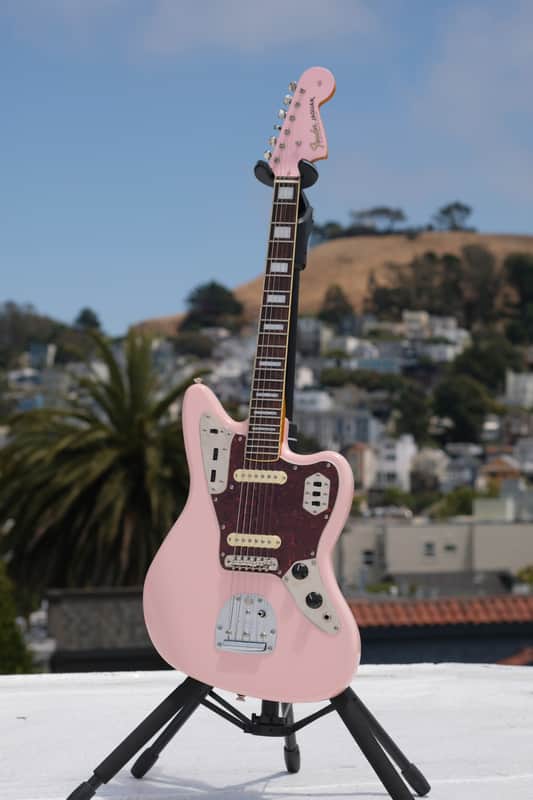 Fender Squier FSR Classic Vibe '70s Jaguar - Shell Pink - Mods & Extras image 1