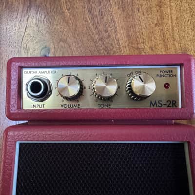 Marshall MS-2R 1W Battery-Powered Red Micro Guitar Amp - Red image 3