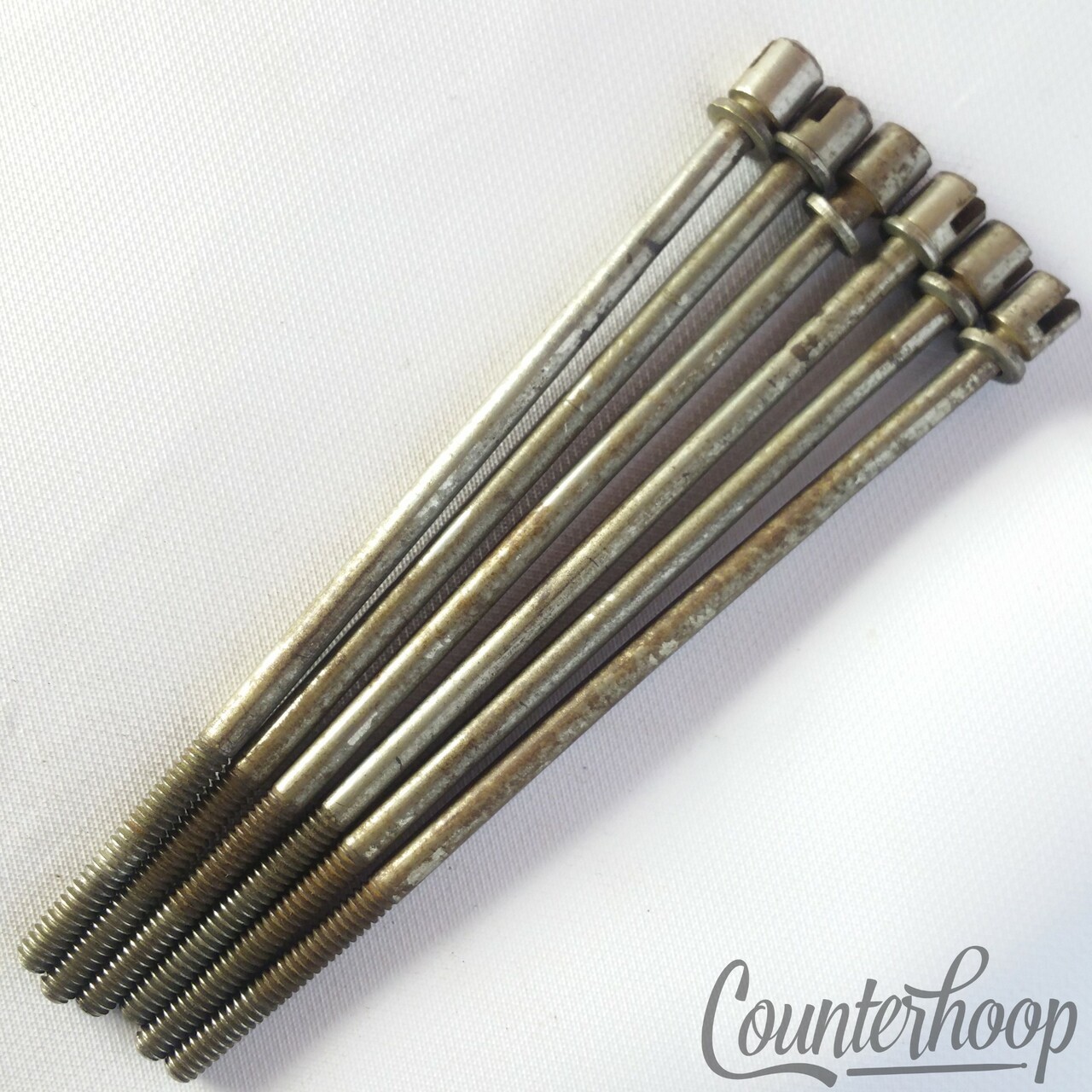 Leedy 6x 5" Slotted T-Rods Tom/Snare Drum Nickel Tension Rounded-Head 20s — main photograph