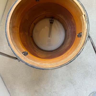 Gretsch Vintage 1951 Round Badge 14” x 21” Cocktail Snare Drum 50s - Blue Pearl image 8