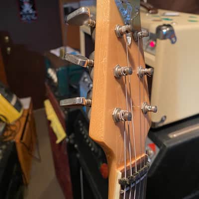 Burns Black Bison with Scroll Headstock, 3 Rez-O-Matik Pickups, Blue Shell Pickguard, Plek’d beautiful fingerboard, all Original! image 5