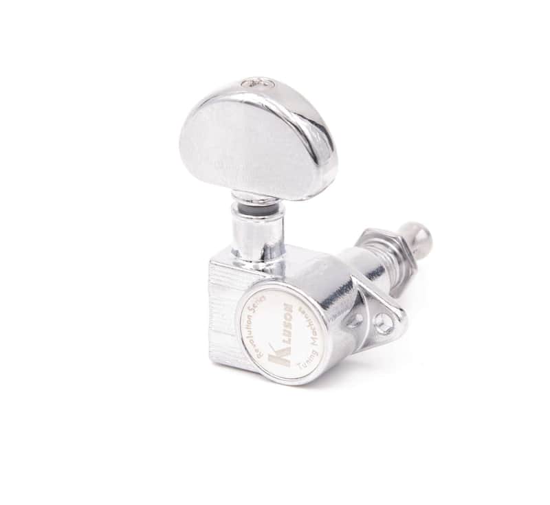 Kluson 3x3 Revolution E-Mount 90deg 20:1 ratio Tuners, Chrome image 1