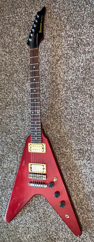 Vintage 1982 Ibanez Rocket Roll II Flying V Fire Red electric guitar made in japan ohsc image 1