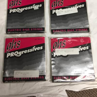 GHS Progressive Bass Strings 4 Set Lot: 2 Med M8000, 2 Light L8000 image 1