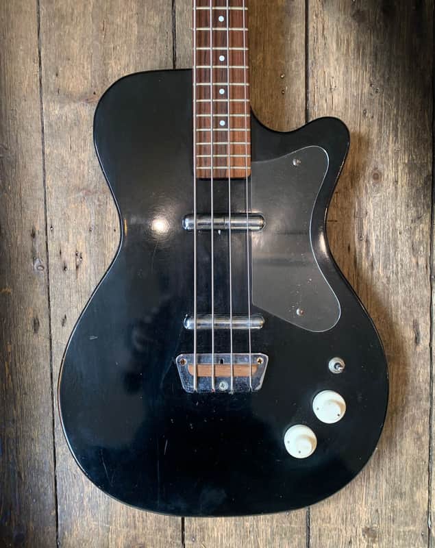 1960's Silvertone 1444 2 Pick up Bass in Black finish image 1