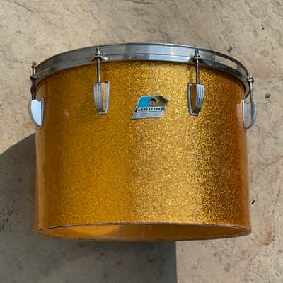 1970's Ludwig 14" Concert Timp Tom Gold Sparkle 10x14 6-PLy image 1