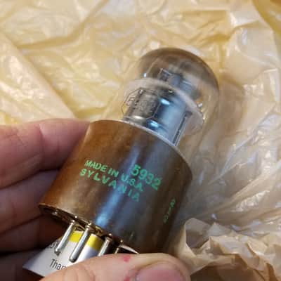 Sylvania ONE (1) JAN-CHS-5932 AT1000 Weak Gassy or Leaky Vacuum Tube military black plate rugged 6L6 Beam Power Tetrode 1950-1958 image 5