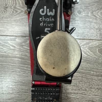 DW 5000 Chain Drive Bass Drum Pedal Red Base Vintage USA image 3