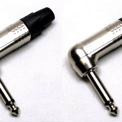 (2) Two Genuine NEUTRIK NP2RX Mono 1/4" Right Angle Cable Mount Plug (Nickel) image 1