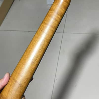 stainless steel 22 fretsReverse headstock 22 frets Roasted flame Maple guitar neck 25.5 inch black block 25.5inch hole 10mm Radius:9.5inches.satin tele image 4