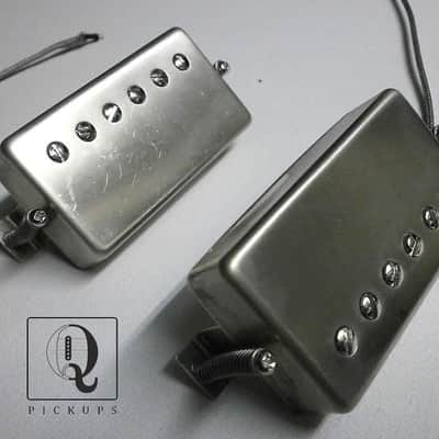 Humbucker Pickups PAF Nickel Silver RAW covers Vintage Gibson Custom Order by Q pickups image 1