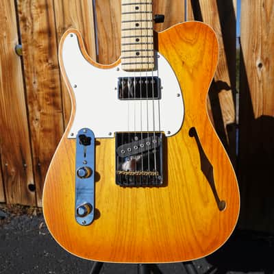 G&L USA ASAT Classic Bluesboy Semi-Hollow - Honeyburst Satin Frost - Left Handed 6-String Electric Guitar w/ Black Tolex Case(2022) image 4