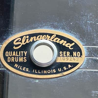Slingerland No. 130 Gene Krupa Sound King 5x14" 8-Lug Chrome Over Brass Snare Drum with Vintage Case 1960s image 2