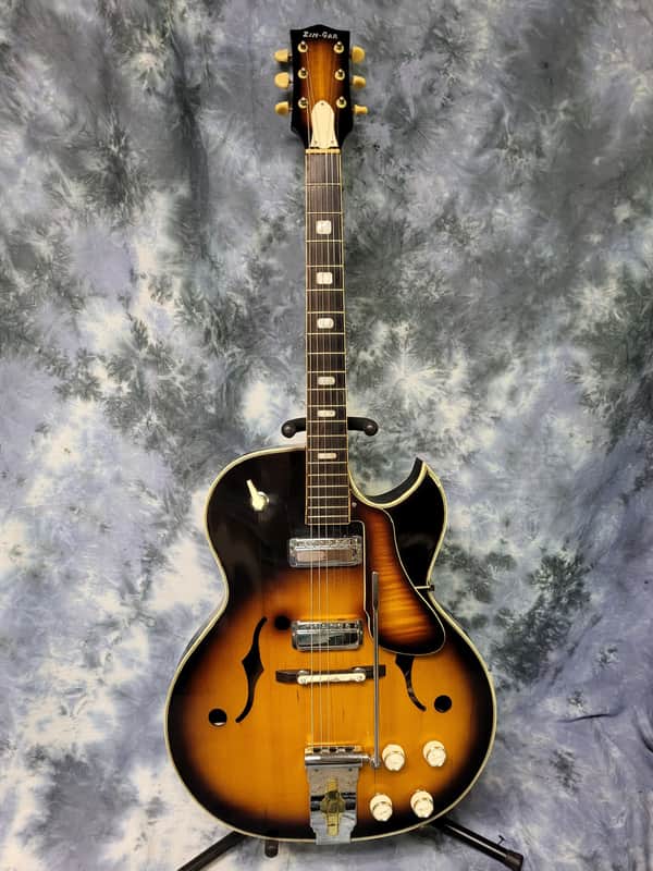 Video Demo 1967 Vintage RARE Zim Gar Kawai Japan Made ES 175 L5 Style Jazz Electric Guitar All Original New Strings Pro Setup Gigbag image 1