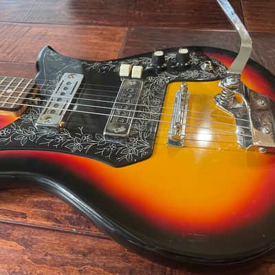 1960’s Teisco/Kay ET-210 Tulip - Bigsby Style Tremolo & Chimey Sounding Pickups - Mahogany Neck With Rosewood Board image 3