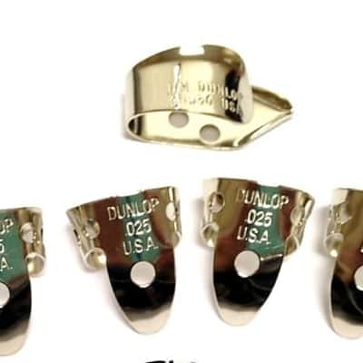 Dunlop Metal Nickel Silver 4 Finger Picks and thumb pick  .025 inch